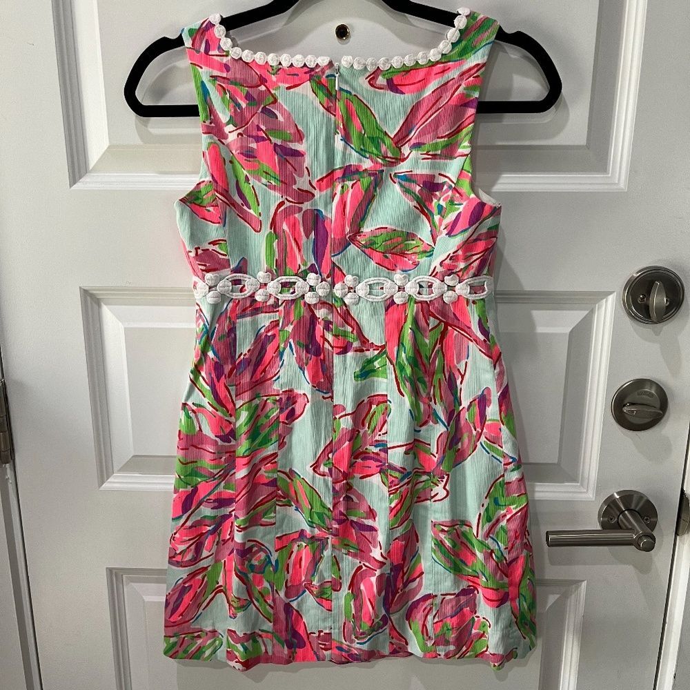 Lilly Pulitzer In The Vias Rosie Shift Dress, Pink, Green, Blue, Size 0 - Picture 2 of 4